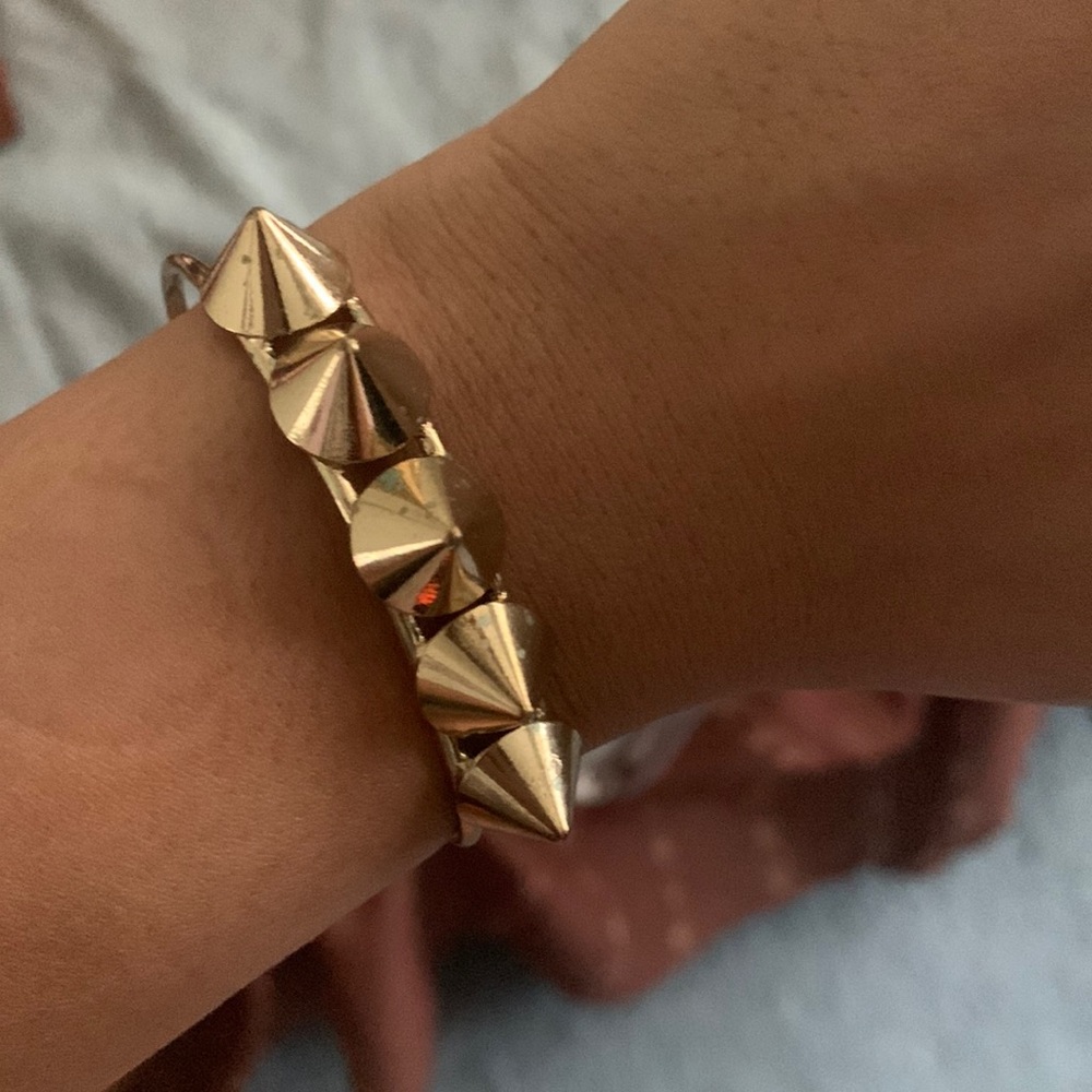 Statement gold spike bracelet